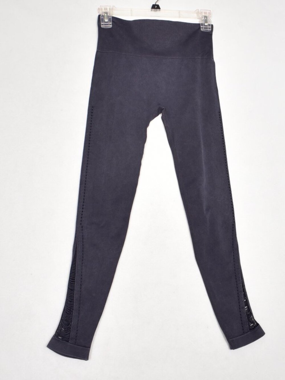 Monob Leggings Women's Blue Grey Open Weave Ankle Size Small
